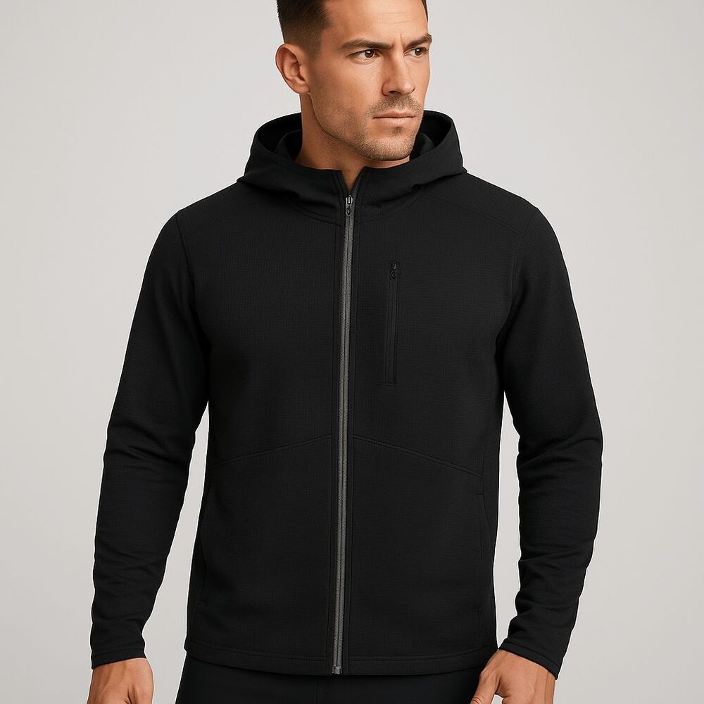 VRST Men’s Cold Weather Performance Hooded Jacket Wind & Water Resistant Black L